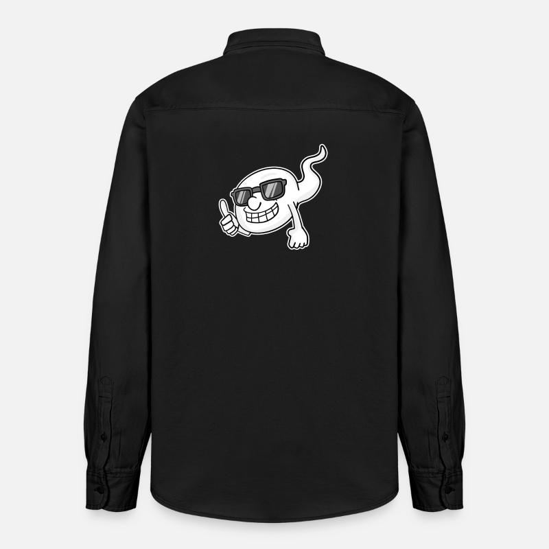 Sperma mit Sonnebrille - Relaxed Fit Unisex Organic Hemd von Stanley/Stella - washed Black