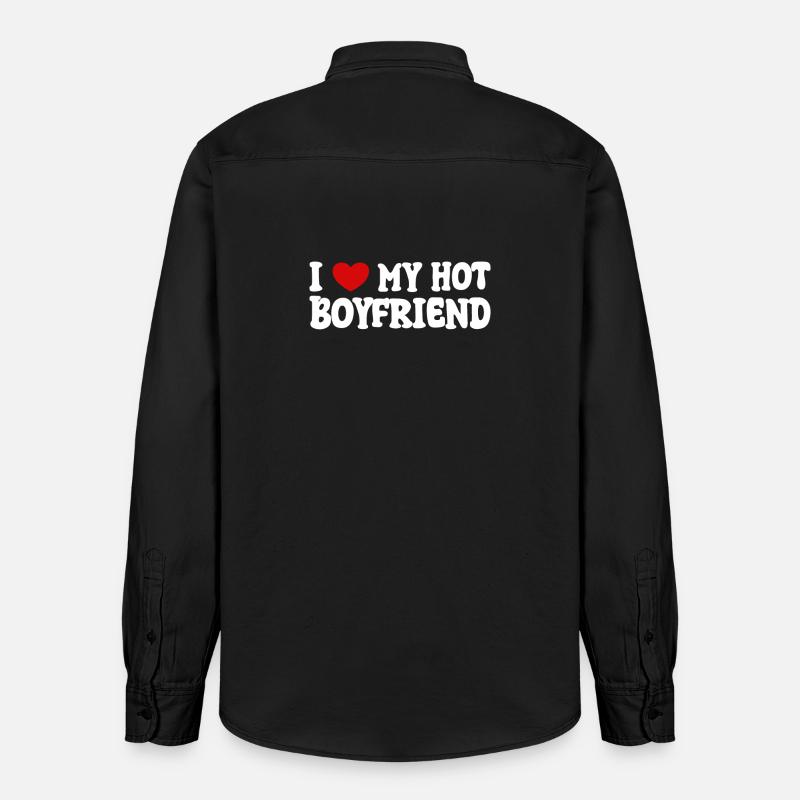 J’aime mon petit ami chaud - Chemise unisexe coupe décontractée bio Stanley/Stella - noir délavé