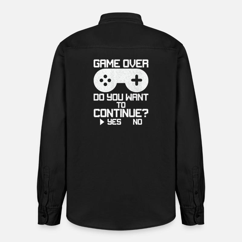 Game Over Willst du weitermachen? - Relaxed Fit Unisex Organic Hemd von Stanley/Stella - washed Black