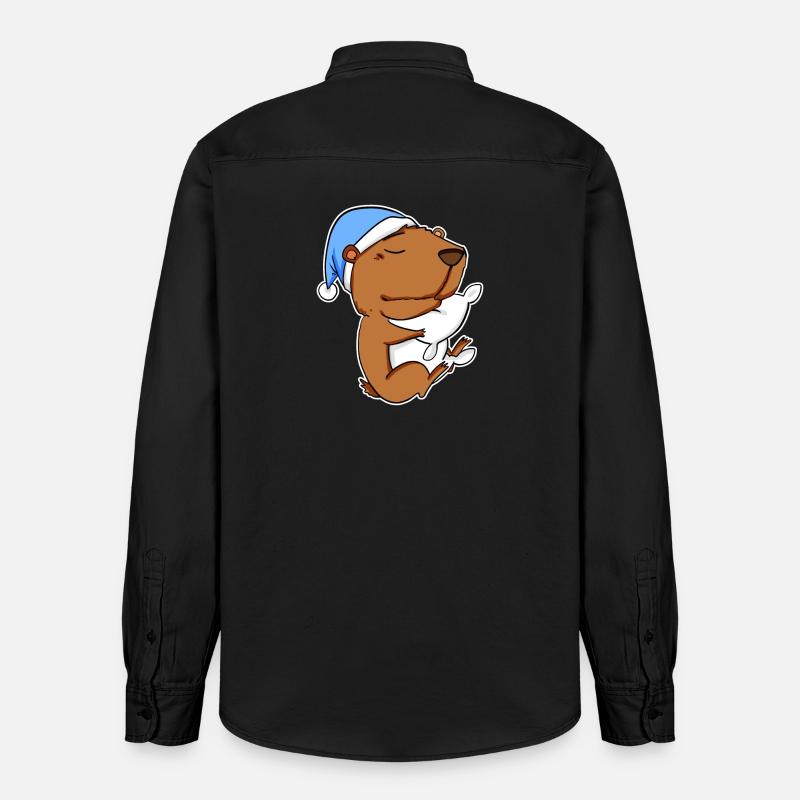 Capybara Capybara Tired Pillow Relax - Chemise unisexe coupe décontractée bio Stanley/Stella - noir délavé