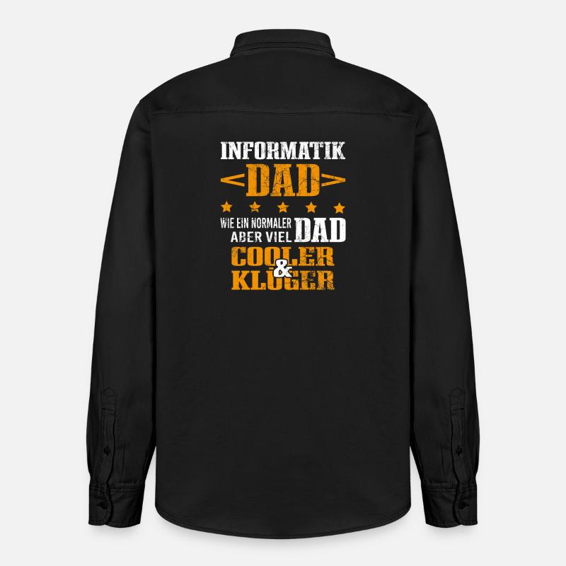 Informatiker Vater Programmierer Technik-Nerd - Relaxed Fit Unisex Organic Hemd von Stanley/Stella - washed Black