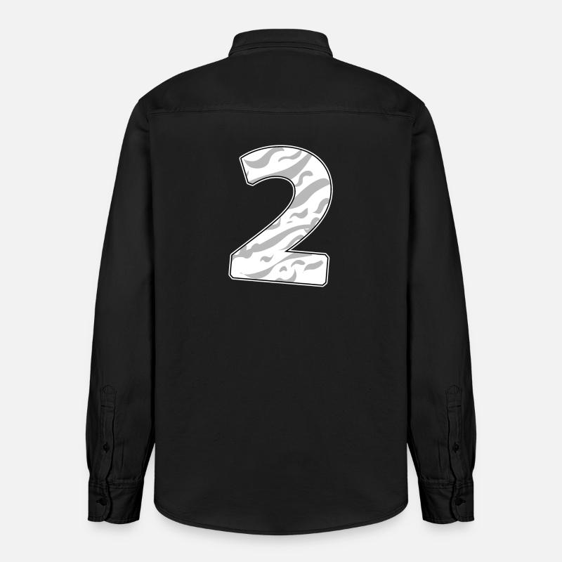 Numéro 2 Chiffre numérique - Chemise unisexe coupe décontractée bio Stanley/Stella - noir délavé