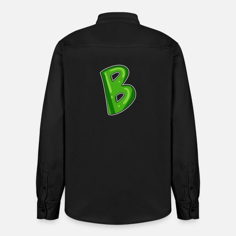 Buchstabe B - Anfangsbuchstabe B - Relaxed Fit Unisex Organic Hemd von Stanley/Stella - washed Black