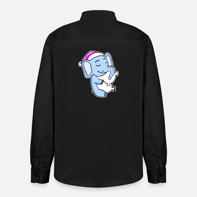 Elefant Müde Ausschlafen Schlafen Mädchen - Relaxed Fit Unisex Organic Hemd von Stanley/Stella - washed Black