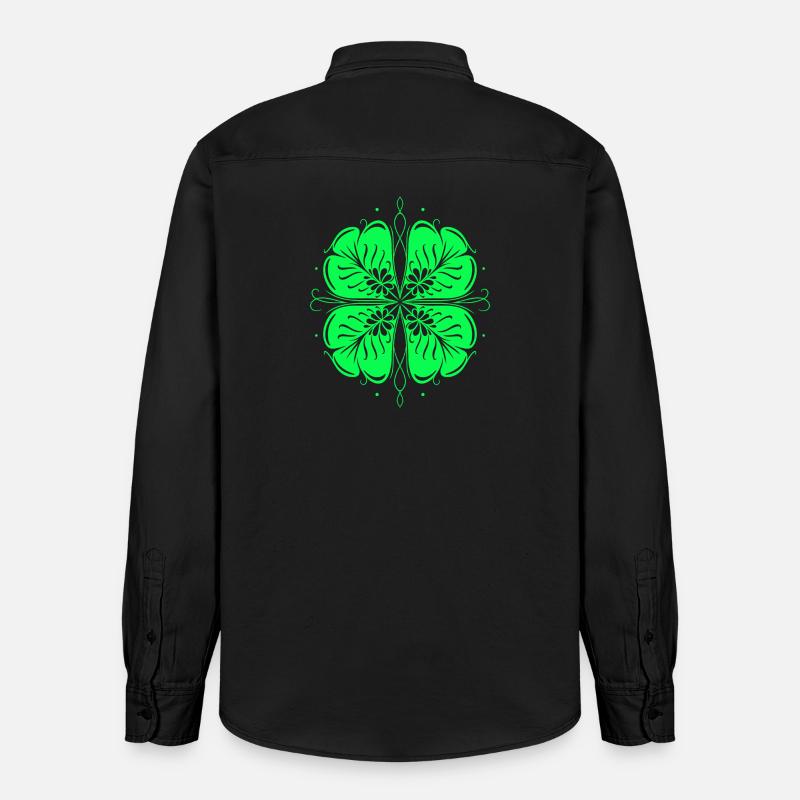 Trèfle de la Saint-Patrick Trèfle - Chemise unisexe coupe décontractée bio Stanley/Stella - noir délavé