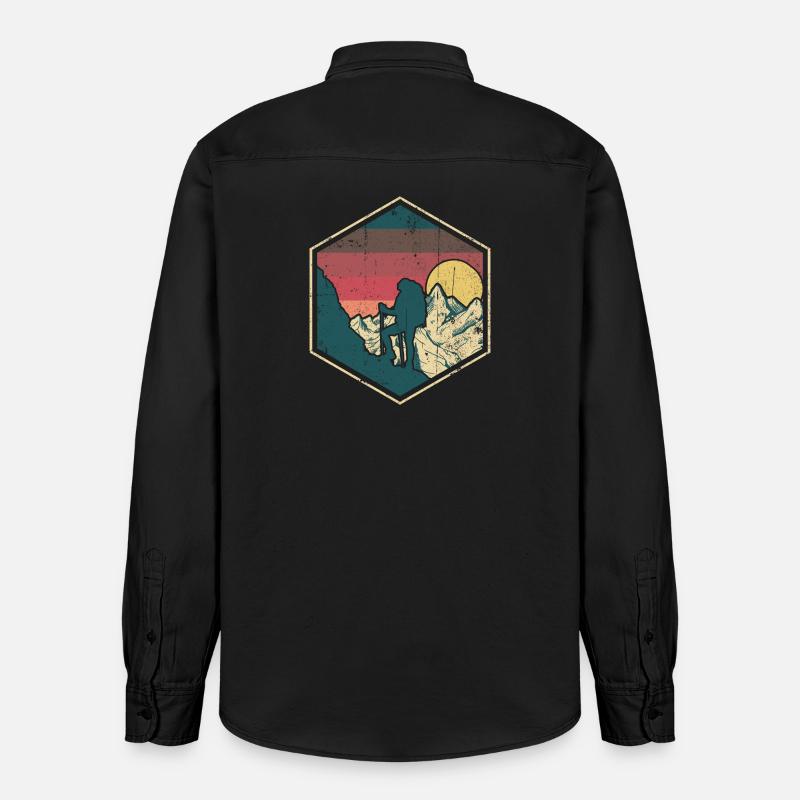 Sunset Summit Climber Hex-Abzeichen - Relaxed Fit Unisex Organic Hemd von Stanley/Stella - washed Black
