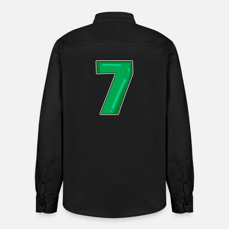 7 Numéro vert - Chemise unisexe coupe décontractée bio Stanley/Stella - noir délavé