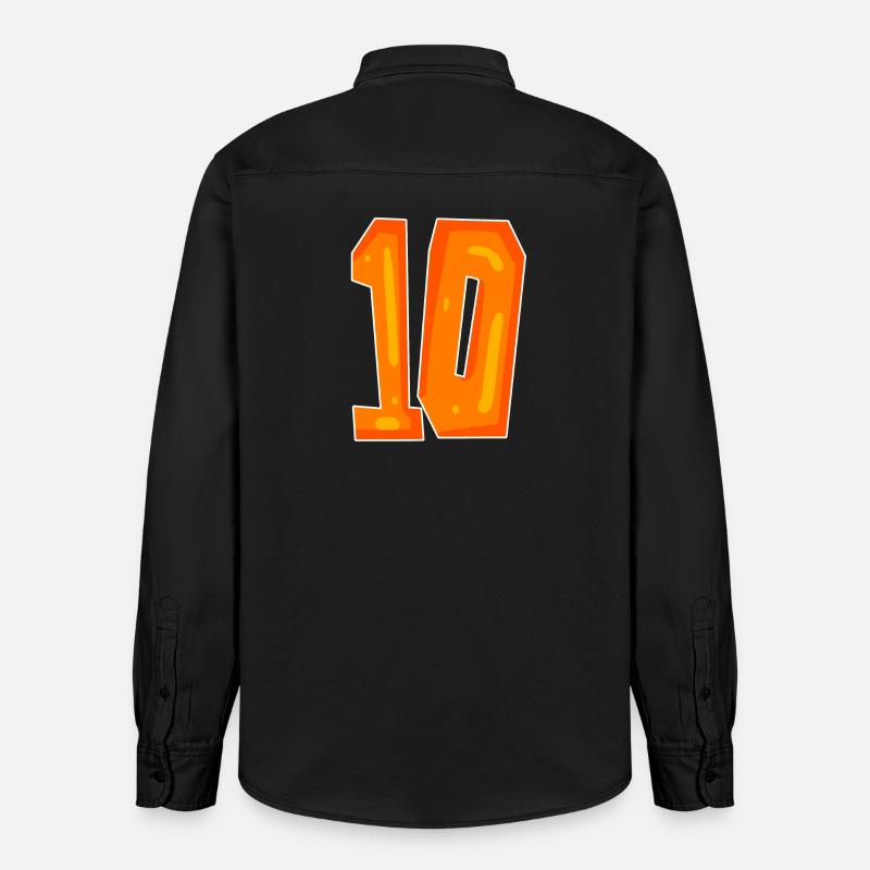Dix 10 Numéro Orange - Chemise unisexe coupe décontractée bio Stanley/Stella - noir délavé
