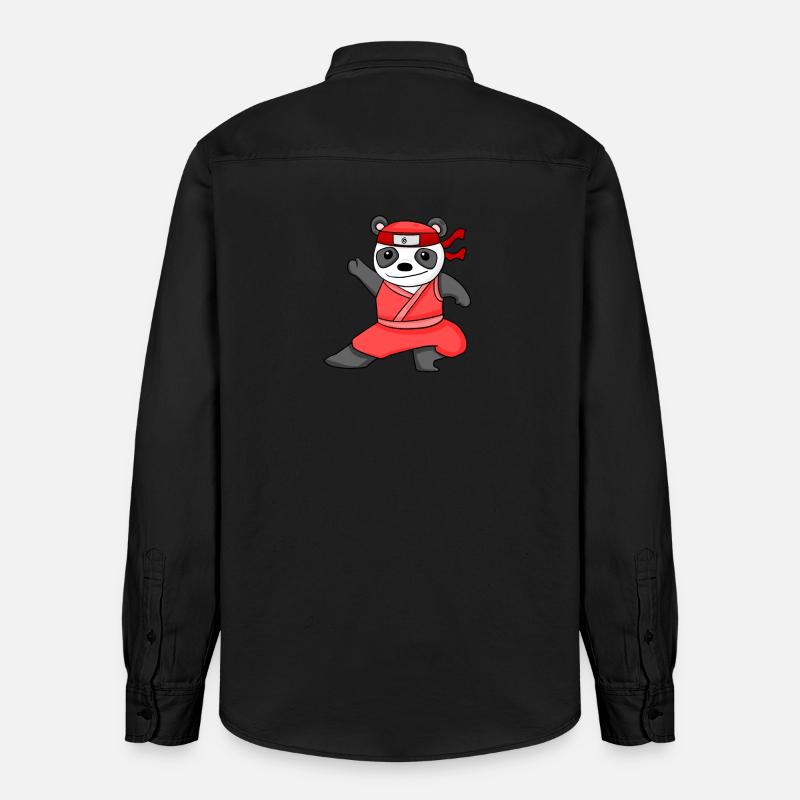 Ninja Panda - Chemise unisexe coupe décontractée bio Stanley/Stella - noir délavé