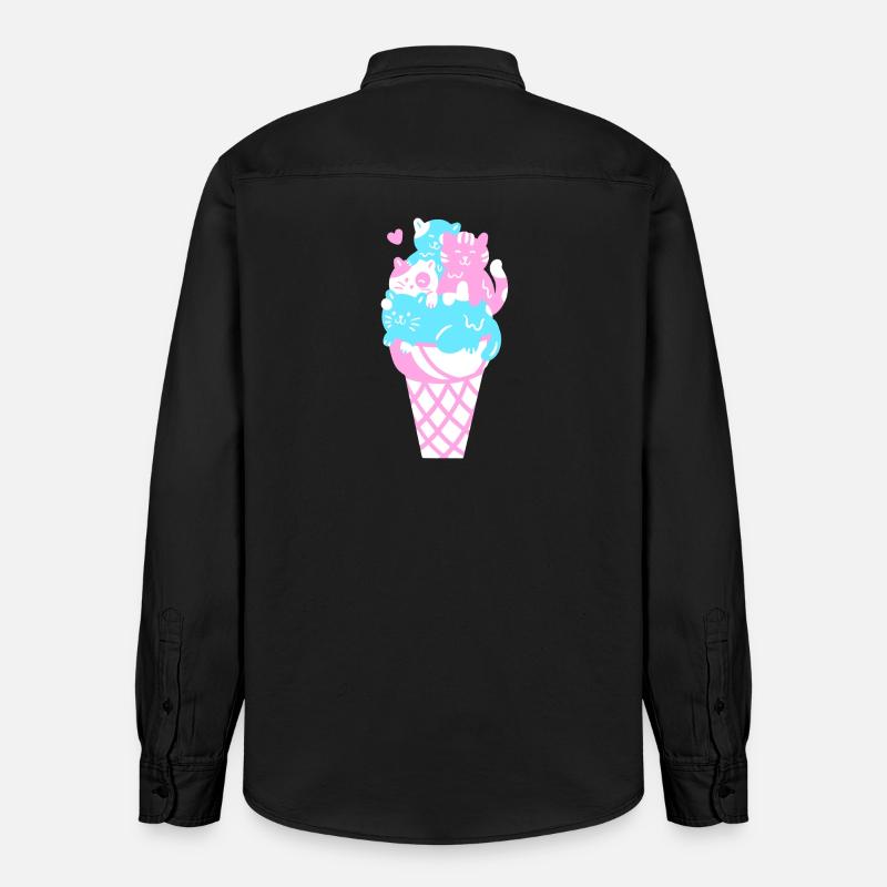 Eis Eiscreme - Relaxed Fit Unisex Organic Hemd von Stanley/Stella - washed Black