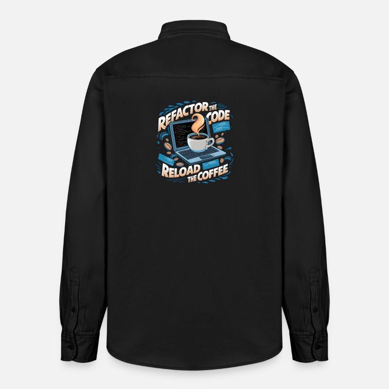 Aus Kaffee Code generieren Programmierer - Relaxed Fit Unisex Organic Hemd von Stanley/Stella - washed Black