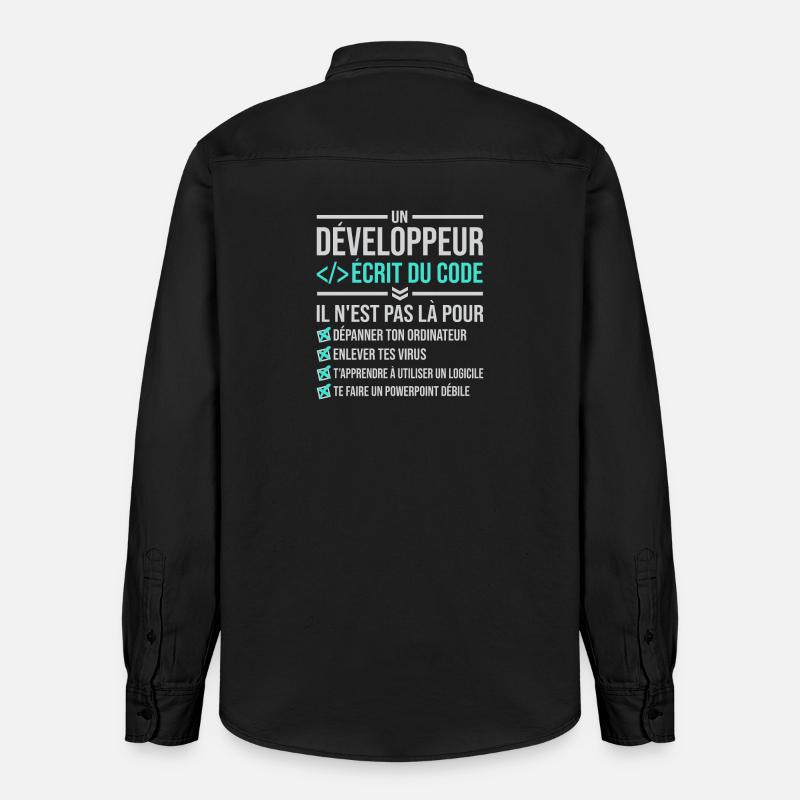 Developer Writing Code - Relaxed Fit Unisex Organic Shirt by Stanley/Stella - washed black