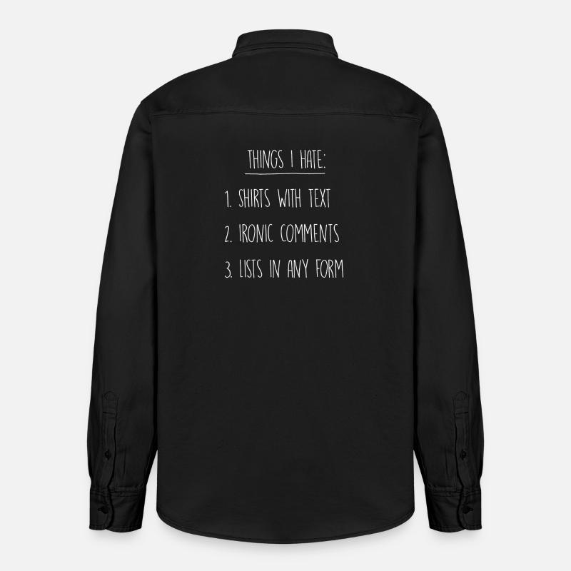 Things I hate - Relaxed Fit Unisex Organic Hemd von Stanley/Stella - washed Black