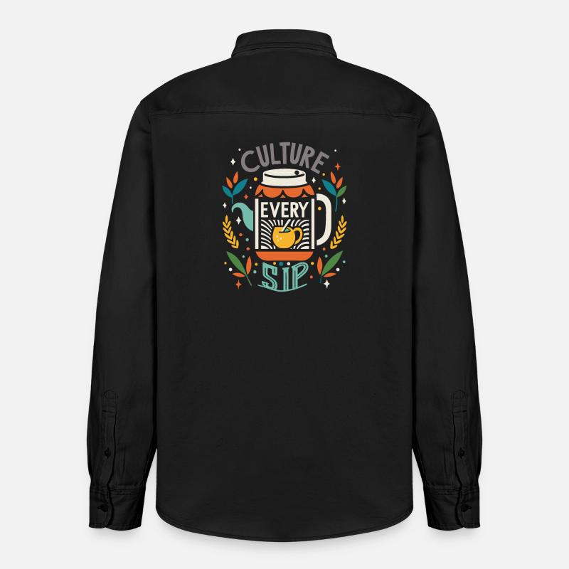 Propulsé par le champignon Kombucha - Chemise unisexe coupe décontractée bio Stanley/Stella - noir délavé
