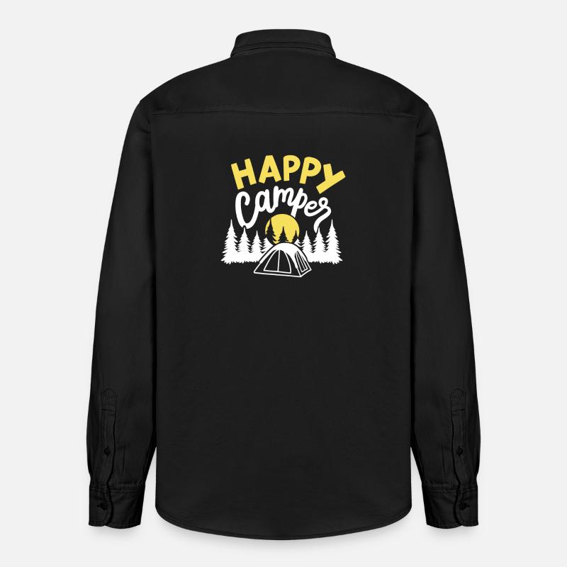 Camping Camper - Relaxed Fit Unisex Organic Hemd von Stanley/Stella - washed Black