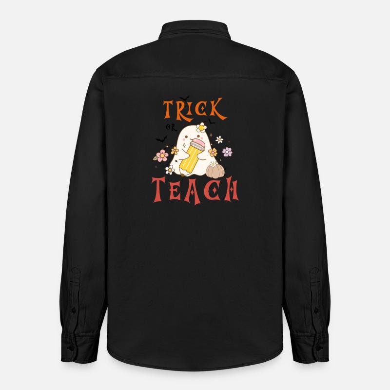 Halloween-Lehrer austricksen oder unterrichten - Relaxed Fit Unisex Organic Hemd von Stanley/Stella - washed Black