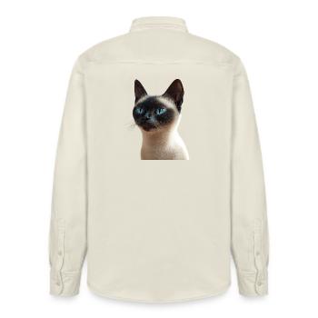 Siamkatze Siam Katze Siamese Cat Siamesen Katzen - Relaxed Fit Unisex Organic Hemd von Stanley/Stella - Natur - Hinten - AI Model Male 178 light (178cm)