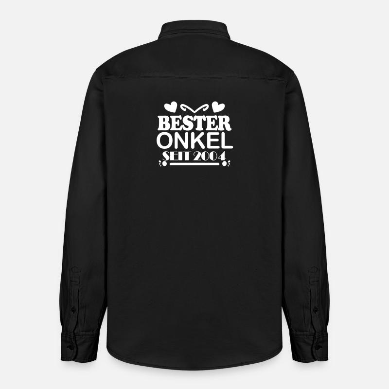 Bester Onkel seit 2004 - Relaxed Fit Unisex Organic Hemd von Stanley/Stella - washed Black