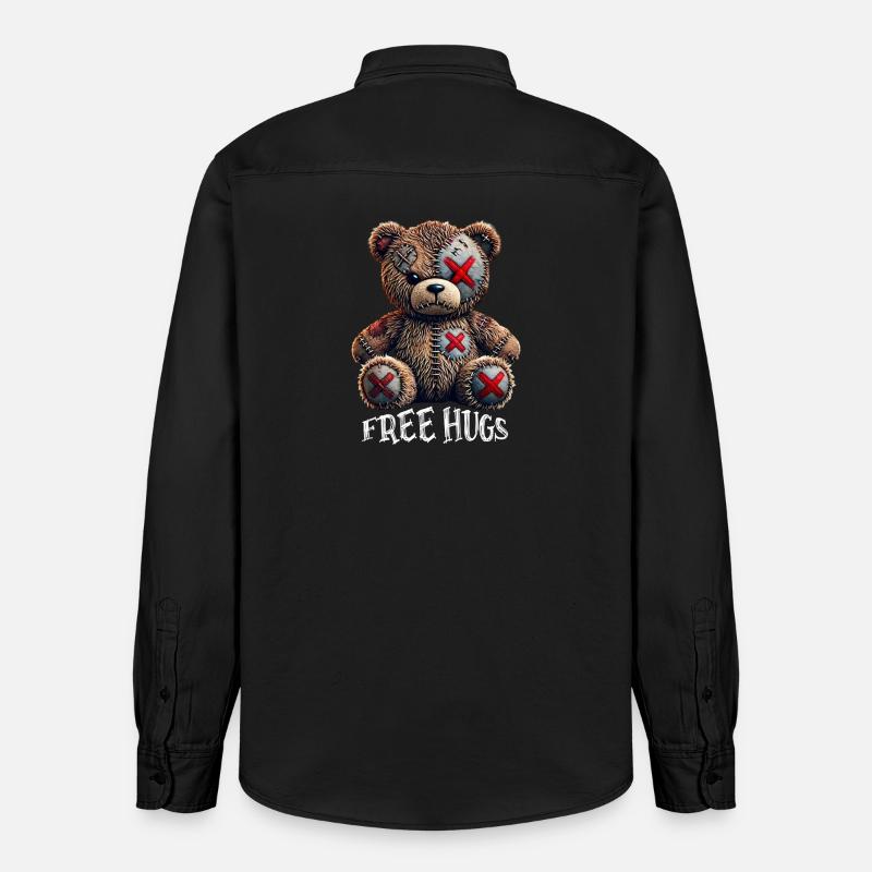 Câlins gratuits Teddy Bear - Chemise unisexe coupe décontractée bio Stanley/Stella - noir délavé