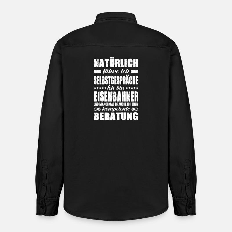 Eisenbahner Geschenke Bahnfahrer Zugführer Sprüche - Relaxed Fit Unisex Organic Hemd von Stanley/Stella - washed Black
