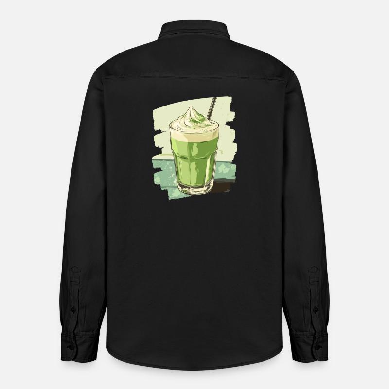 Matcha Latte Lover Thé vert - Chemise unisexe coupe décontractée bio Stanley/Stella - noir délavé