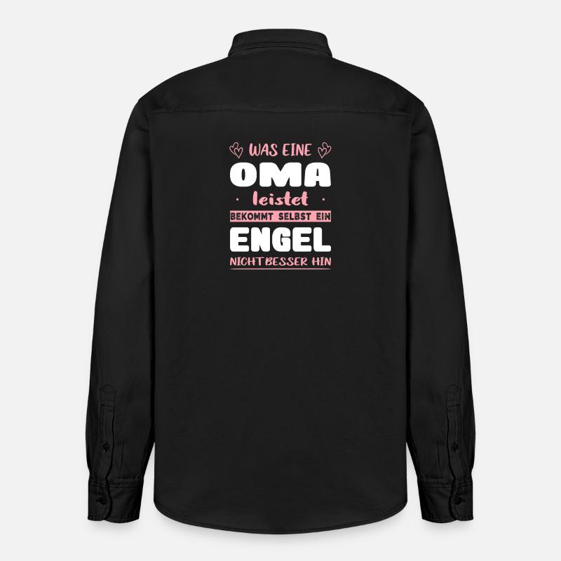 Oma Geschenke Weihnachtsgeschenke Großmutter - Relaxed Fit Unisex Organic Hemd von Stanley/Stella - washed Black