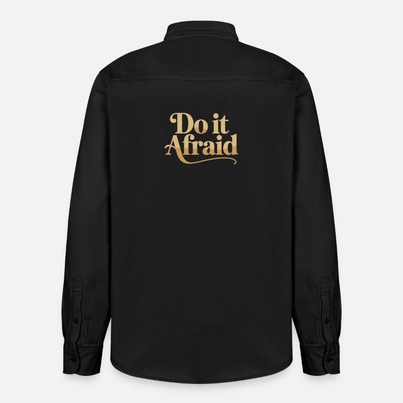 Do It Afraid Mut Weiterentwicklung Motivation - Relaxed Fit Unisex Organic Hemd von Stanley/Stella - washed Black