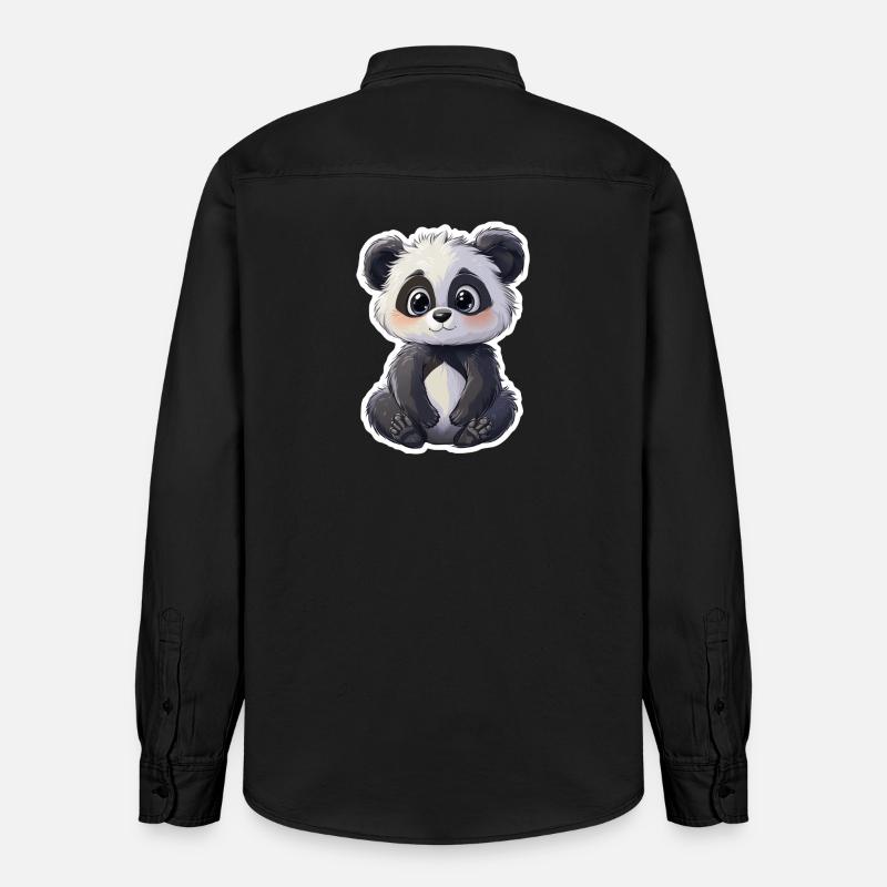 Ours panda mignon - Chemise unisexe coupe décontractée bio Stanley/Stella - noir délavé