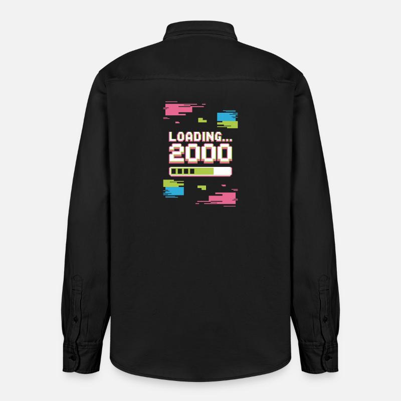 Retro Loading 2000 Pixel - Relaxed Fit Unisex Organic Hemd von Stanley/Stella - washed Black