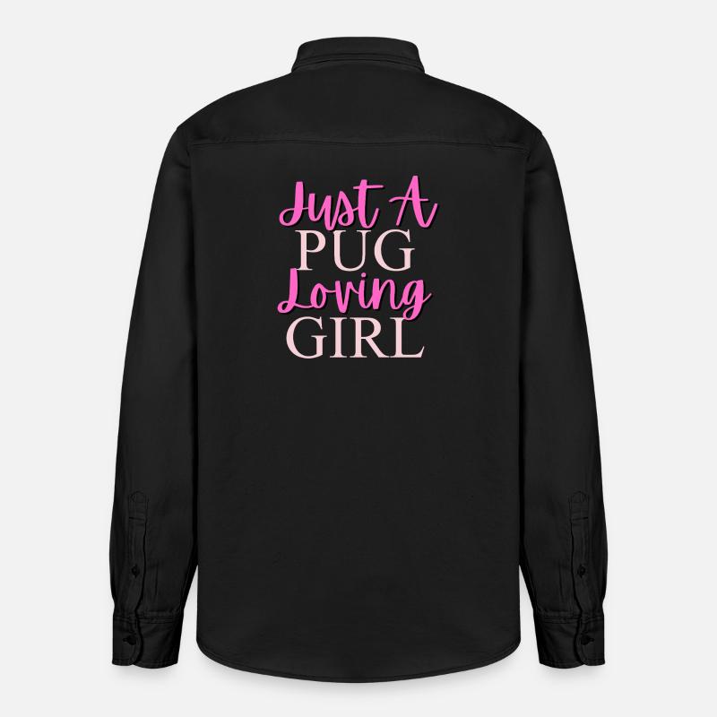 Nur ein Mops, das Mädchen liebt - Relaxed Fit Unisex Organic Hemd von Stanley/Stella - washed Black