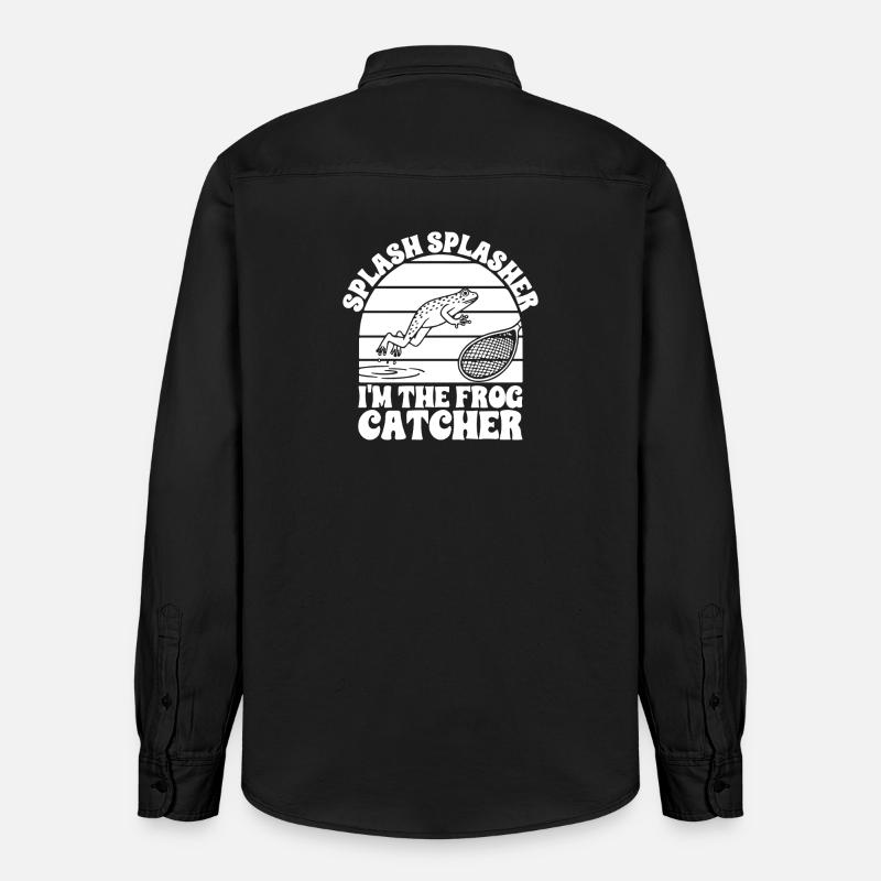 Frog Catcher Splash Splasher Frog - Relaxed Fit Unisex Organic Hemd von Stanley/Stella - washed Black