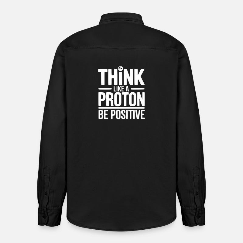 Pensez comme un proton Soyez positif - Chemise unisexe coupe décontractée bio Stanley/Stella - noir délavé