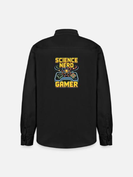 Science Nerd Gamer Atom Controller Wissenschaft - Chemise unisexe coupe décontractée bio Stanley/Stella - noir délavé