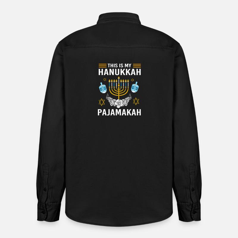 Hanoukka Hanoukka Hanoucca - Chemise unisexe coupe décontractée bio Stanley/Stella - noir délavé