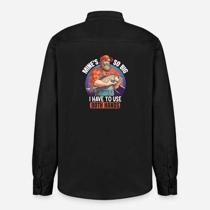 Dicton de pêcheur avec du poisson - Chemise unisexe coupe décontractée bio Stanley/Stella - noir délavé