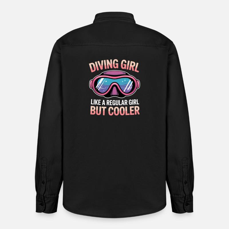 Tauchen Spruch Mädchen Lustiges Tauchen Geschenk - Relaxed Fit Unisex Organic Hemd von Stanley/Stella - washed Black