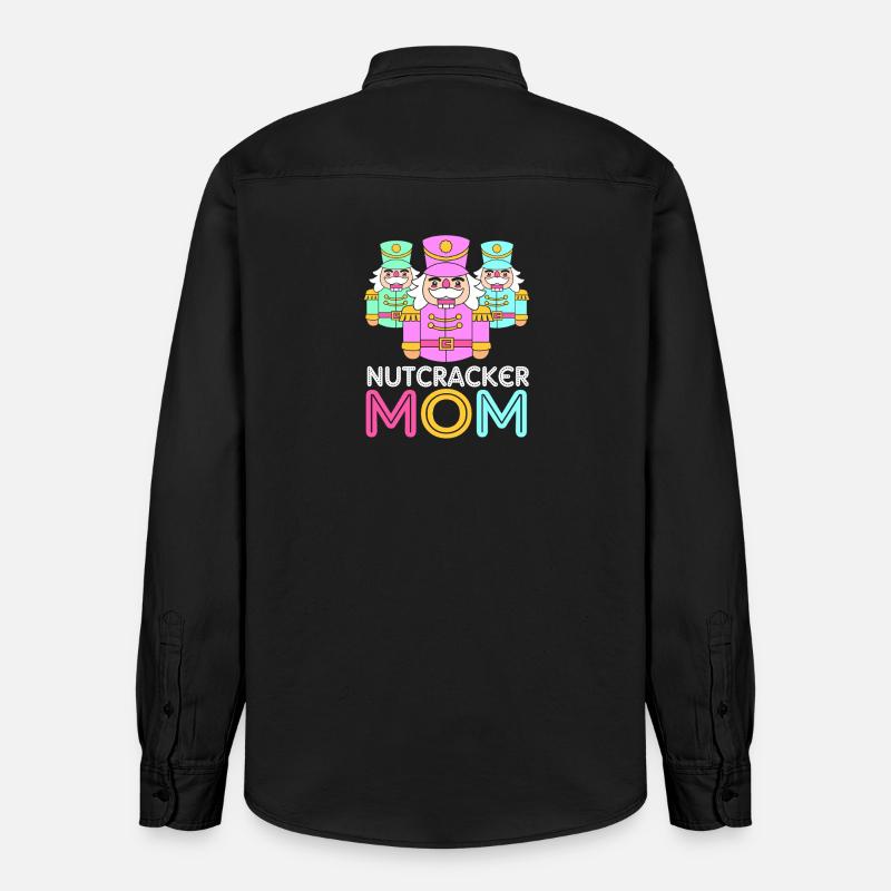 Nussknacker Weihnachten Mama Mutter - Relaxed Fit Unisex Organic Hemd von Stanley/Stella - washed Black