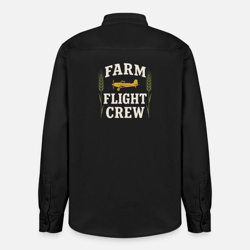 Ländliche Luftfahrt Landwirtschaft Pilotgeschenk - Relaxed Fit Unisex Organic Hemd von Stanley/Stella - washed Black