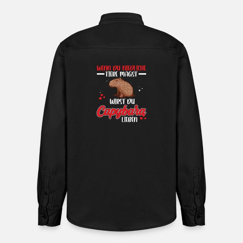 Capybara est un capybara mignon - Chemise unisexe coupe décontractée bio Stanley/Stella - noir délavé