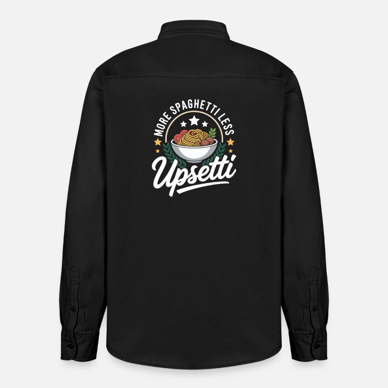 Plus de spaghettis, moins d’upsetti - Chemise unisexe coupe décontractée bio Stanley/Stella - noir délavé