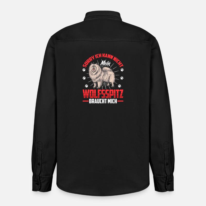Wolfsspitz braucht mich Deutscher Wolfsspitz - Relaxed Fit Unisex Organic Hemd von Stanley/Stella - washed Black
