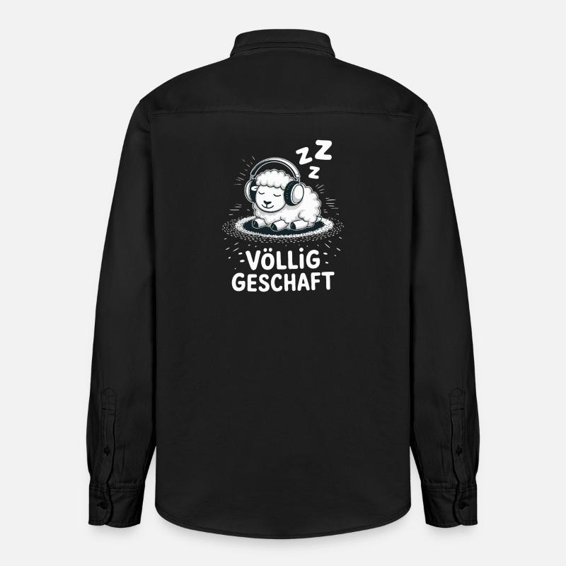Conception de mouton entièrement réalisée - Chemise unisexe coupe décontractée bio Stanley/Stella - noir délavé