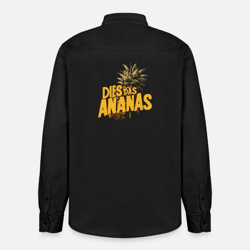 C’EST L’ANANAS – Drôle de dicton ananas - Chemise unisexe coupe décontractée bio Stanley/Stella - noir délavé