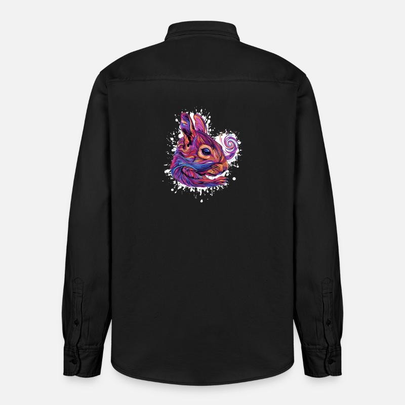 Psychedelischer Eichhörnchenkopf - Relaxed Fit Unisex Organic Hemd von Stanley/Stella - washed Black