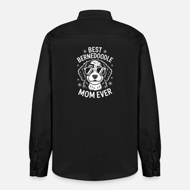 Bernedoodle Spruch Mama Witz Bernedoodle Geschenk - Relaxed Fit Unisex Organic Hemd von Stanley/Stella - washed Black