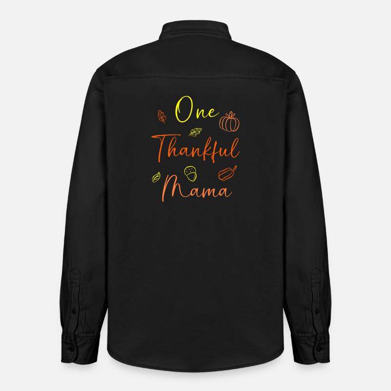 Thanksgiving Mama Mutter Oma Großmutter - Relaxed Fit Unisex Organic Hemd von Stanley/Stella - washed Black