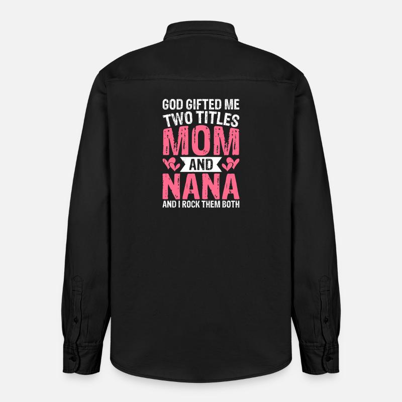 Oma Mama Geschenk Weihnachtsgeschenke Großmutter - Relaxed Fit Unisex Organic Hemd von Stanley/Stella - washed Black