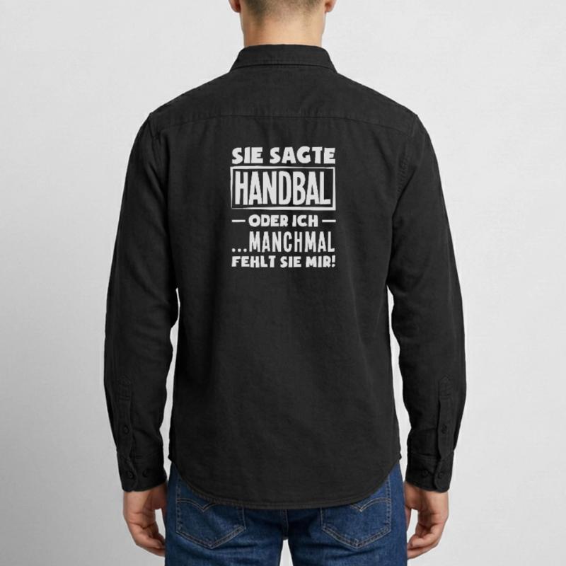 Handball oder ich – manchmal fehlt sie Relaxed Fit Unisex Organic Hemd von Stanley/Stella