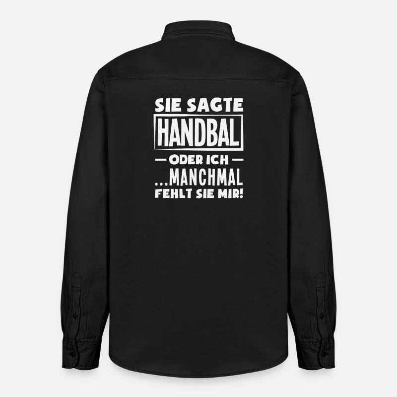 Handball oder ich – manchmal fehlt sie - Relaxed Fit Unisex Organic Hemd von Stanley/Stella - washed Black