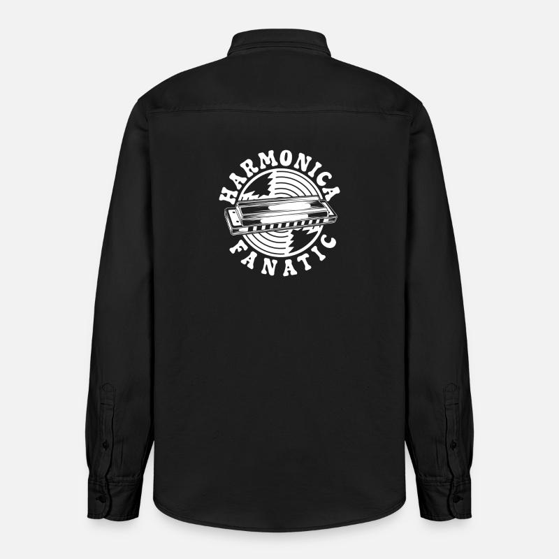 Harmonica Musican Fanatic Harmonica - Chemise unisexe coupe décontractée bio Stanley/Stella - noir délavé